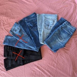 3 pairs of Aeropostale & Uniqlo Jeans
